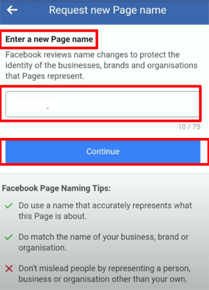 Enter a new page name