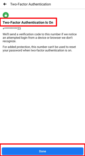 Two factor authentication on