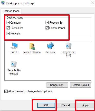 fix desktop icon