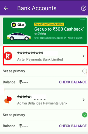 how to delete bank account from phonepe